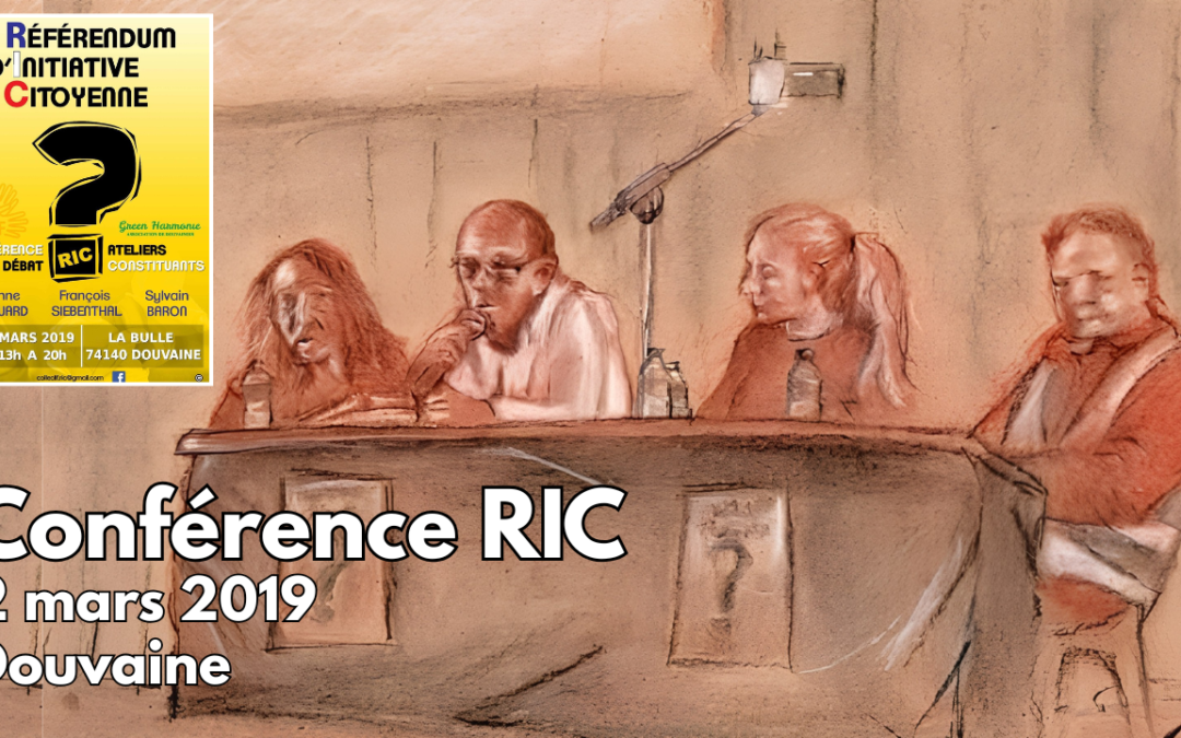 Conférence RIC avec Etienne Chouard, François de Siebenthal, Ana Sailland, Chloé Frammery à Douvaine – Archive du 2 mars 2019
